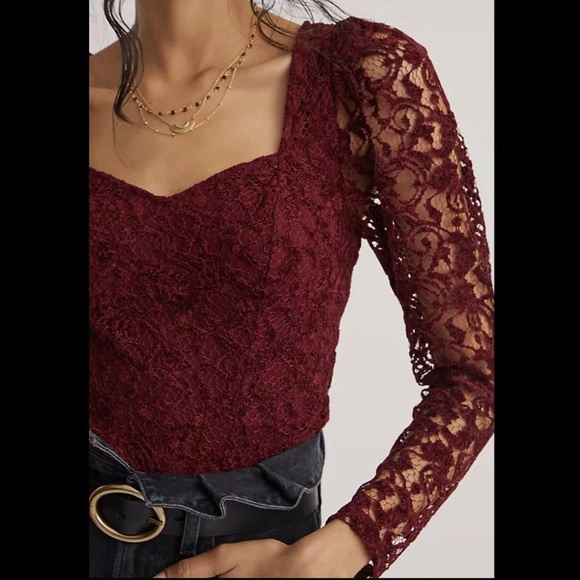 Anthropologie NWT Sweetheart Lace Top Size M. - Picture 3 of 7